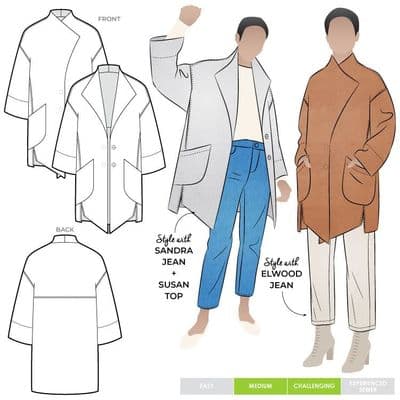 Stylearc Petra Coat sewing with Boiled Wool workshop SUN 17th JAN 10am to 5pm