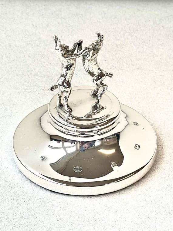 Boxing Hares Paperweight