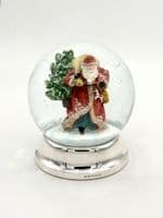 Santa Snow Globe with sterling silver foot.