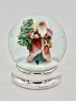 Santa Snow Globe with sterling silver foot.