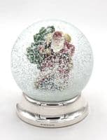 Santa Snow Globe with sterling silver foot.