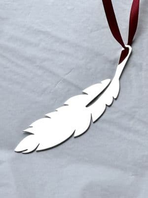Silver-Plated “Remember Me” Feather Decoration