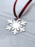 Personalised Silver-Plated Snowflake Decoration | Made in Birmingham Jewellery Quarter | Teacher Gift