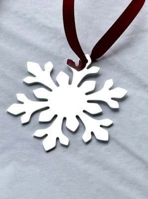 Silver-Plated Snowflake Christmas Tree Decoration
