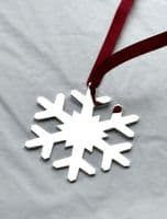 Personalised Silver-Plated Snowflake Decoration | Straight-Edge Design | Made in Birmingham Jewellery Quarter