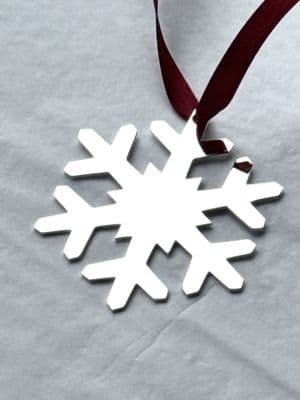 Silver-Plated Straight-Edged Snowflake Christmas Decoration