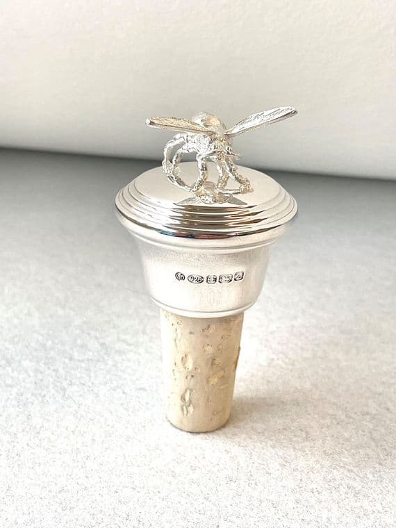 Sterling Silver Bee Bottle stopper