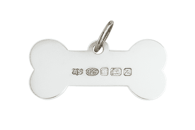 Sterling Silver Dog Bone Dog Tag ( Dog Collar)