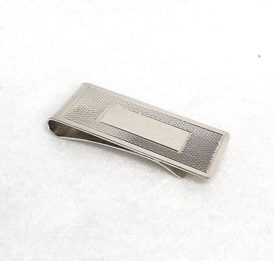 Sterling Silver Engine Turned Money Clip