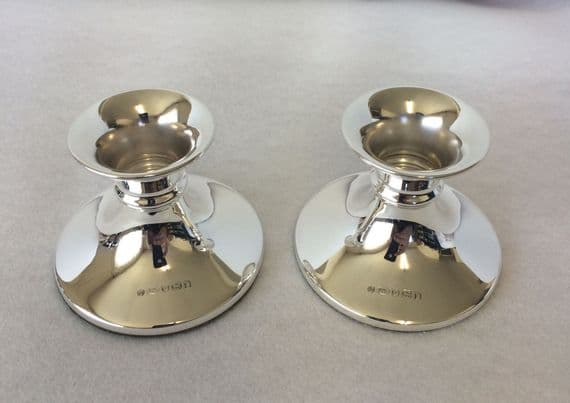 Sterling Silver Mini Pair of Cabaret Candlesticks
