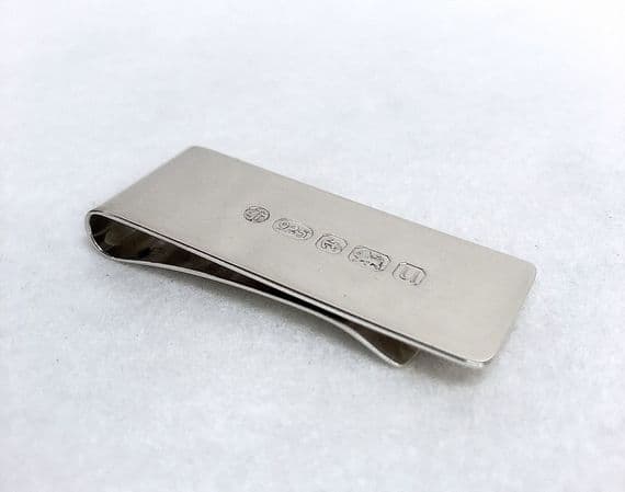 Sterling Silver  Money Clip with Feature Hallmark