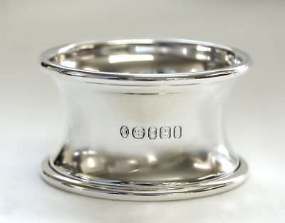 Sterling Silver Napkin Ring - Concave