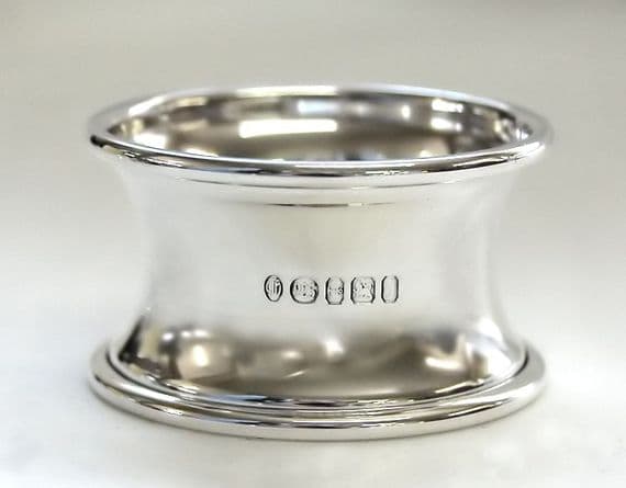 Sterling Silver Napkin Ring - Concave