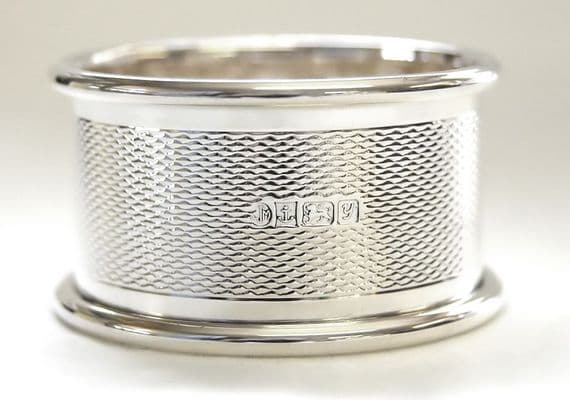 Sterling Silver Napkin Ring - Engine Turned