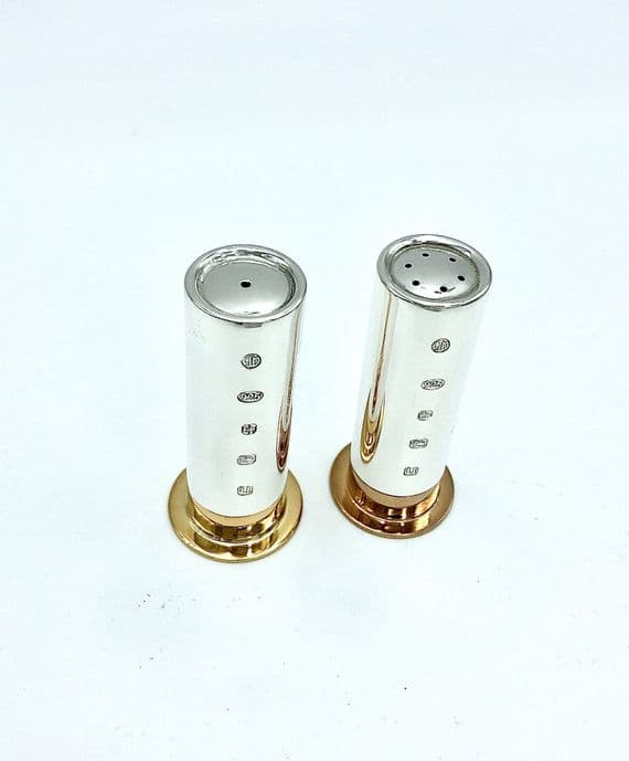Sterling Silver Shotgun Cartridge Salt and Pepper Set