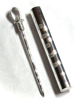 Sterling Silver Toothpick Holder – Screw-Fit | Personalised & Hallmarked | Handmade in Birmingham Je