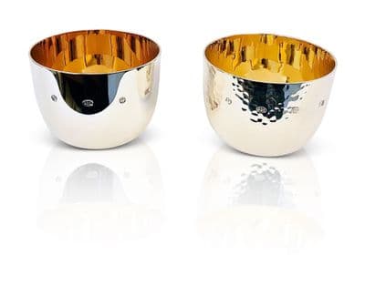 Sterling Silver Tumbler Cup - Plain or Hammered Finish