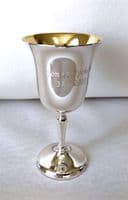 Sterling Silver Wine Goblet | Hallmarked & Engraved
