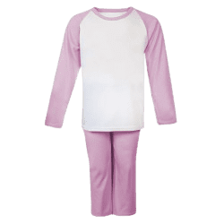 Plain Raglan Pyjamas with long raglan sleeves and matching colour bottoms