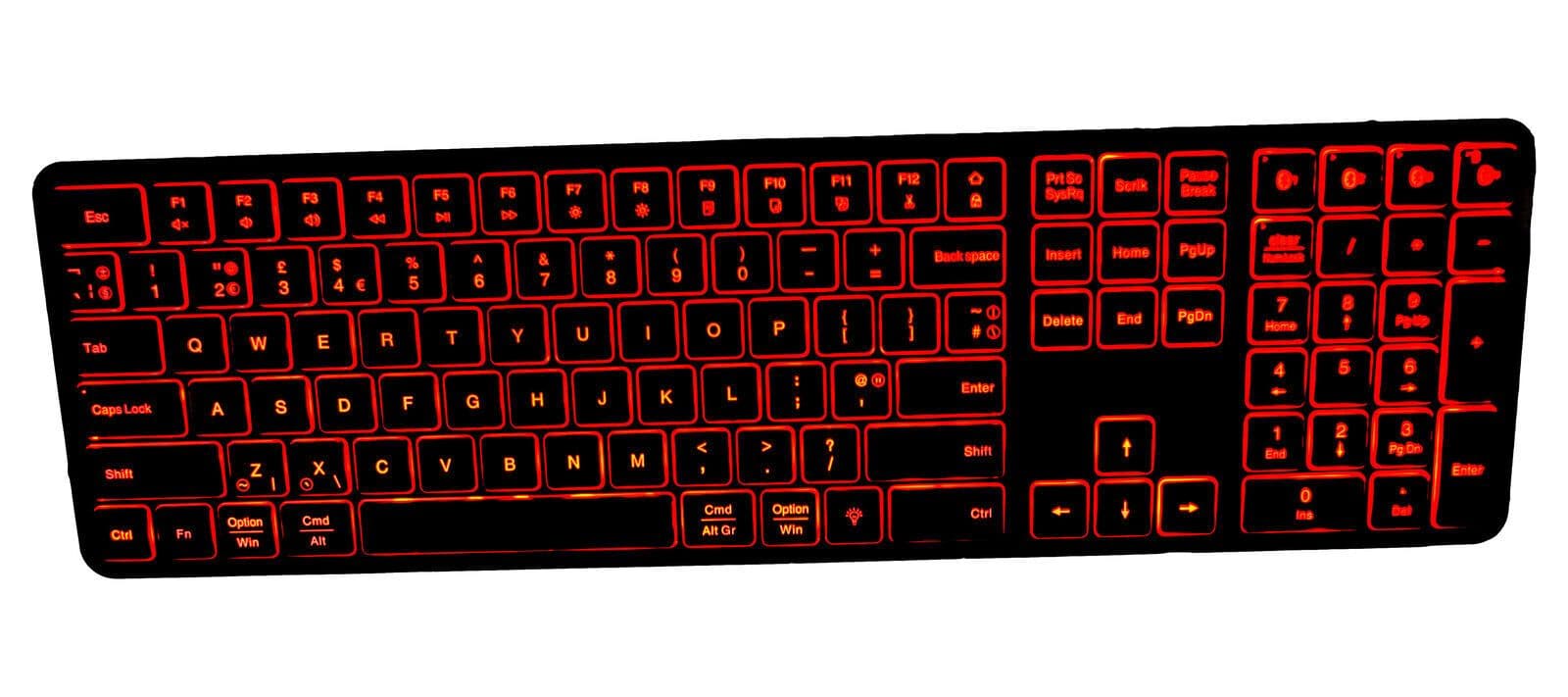 Jelly Comb Quad Pairing Bluetooth Wireless LED Backlit Keyboard UK Layout