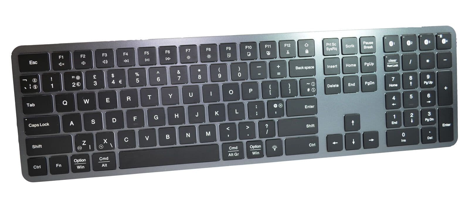 Jelly Comb Quad Pairing Bluetooth Wireless LED Backlit Keyboard UK Layout