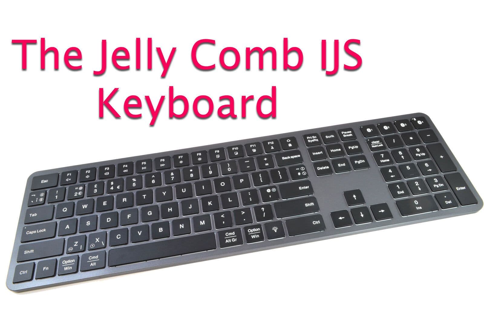 Jelly Comb Quad Pairing Bluetooth Wireless LED Backlit Keyboard UK Layout