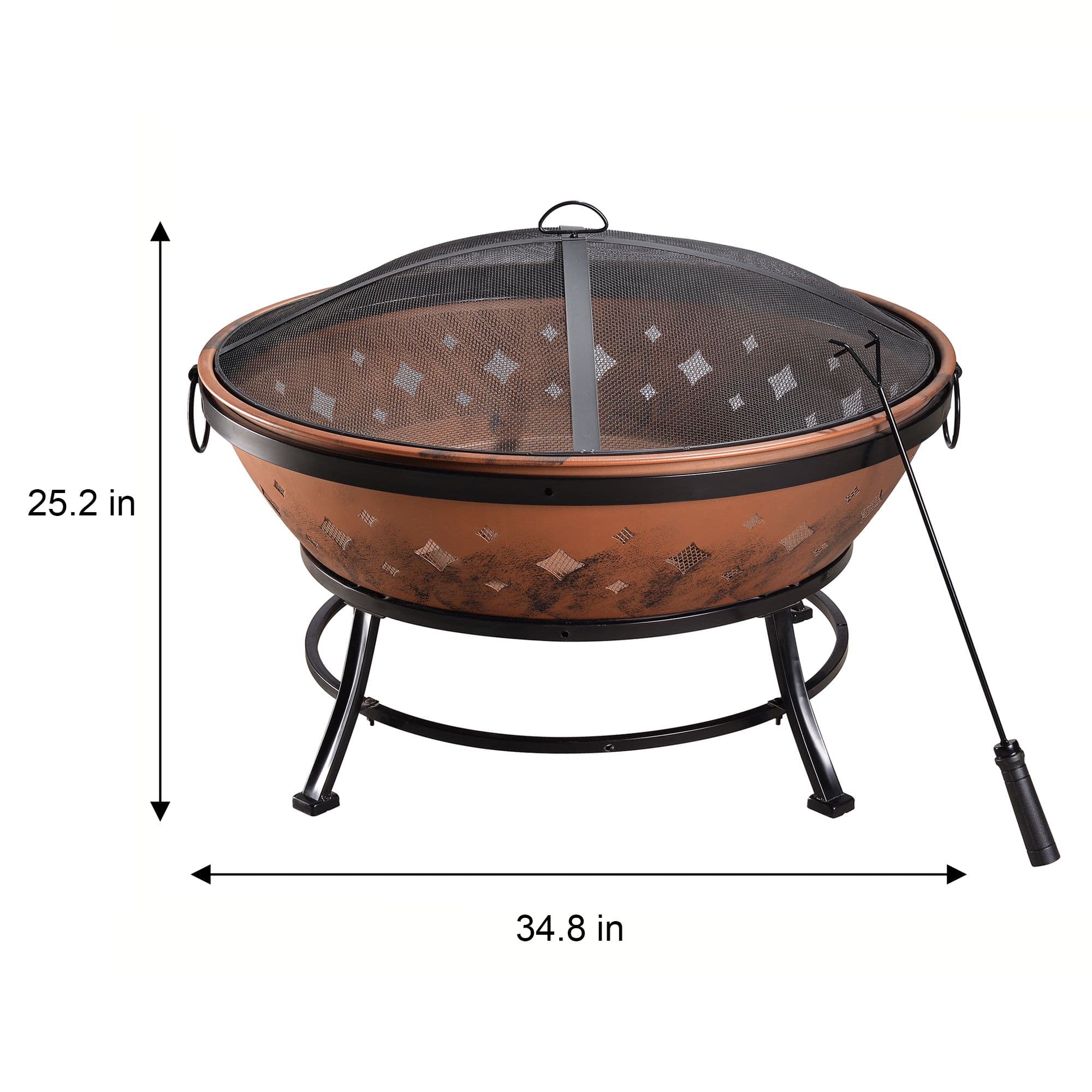 Garden Large Wood Burning Bowl Fire Pit Outdoor Log Burner Firepit