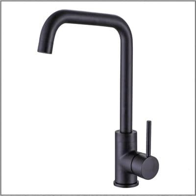 Side Lever Square Neck Mixer Tap - Matt Black