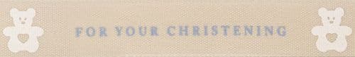 Berisfords For Your Christening Ribbon - Blue/White 15mm