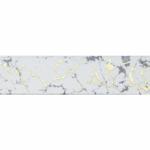 Berisfords Marble Ribbon - White/Gold - 25mm