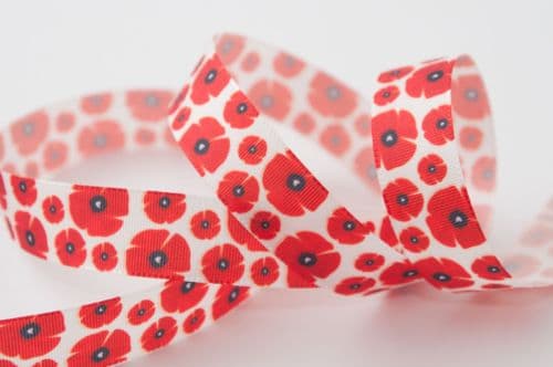 Berisfords Poppy Ribbon - 15mm