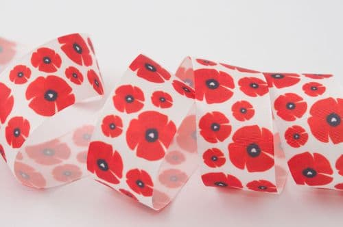 Berisfords Poppy Ribbon - 25mm