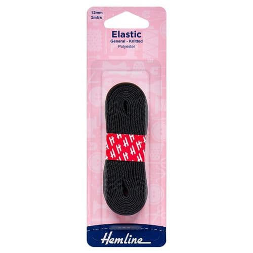 Elastic - General Purpose Knitted - 2m x 12mm