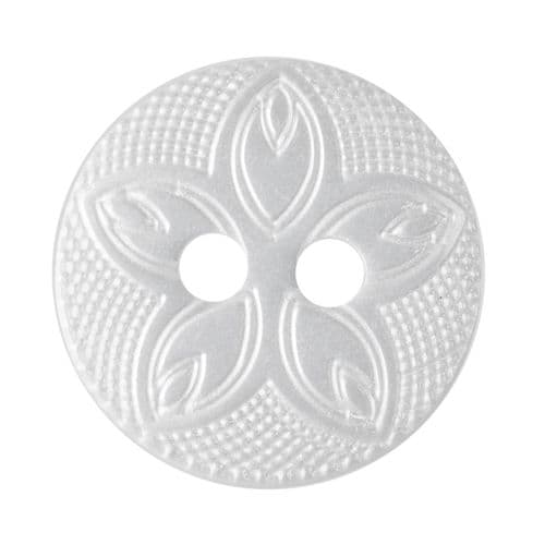 Etched Flower Button: 12mm