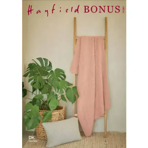 Hayfield Bonus DK Knitting Pattern - Blanket & Cushion 10261