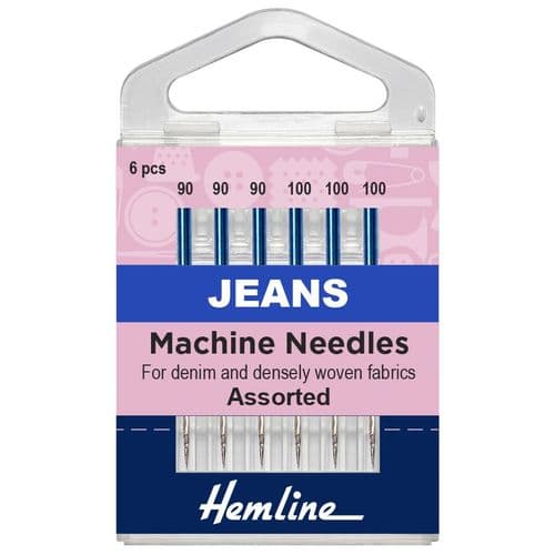 Hemline Assorted Jeans Machine Needles 90-100