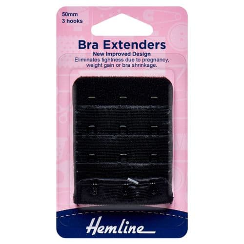 Hemline Black Bra Extender 50mm