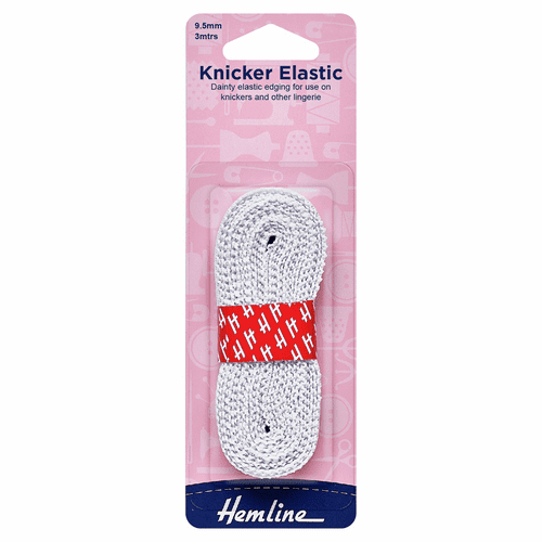 Hemline Knicker Elastic - 3m x 9.5mm - White