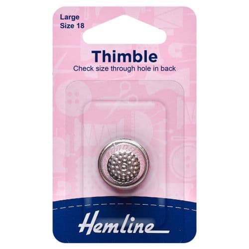Hemline Metal Thimble - Size 18 - Large
