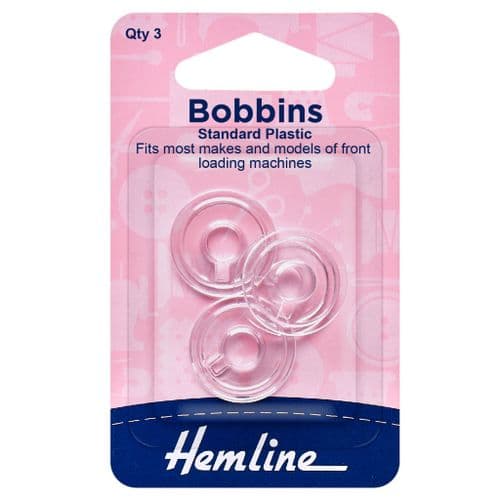 Hemline Plastic Bobbin: Universal/Class 15K Pack of 3