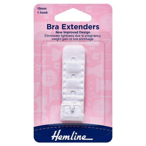 Hemline White Bra Extender 19mm