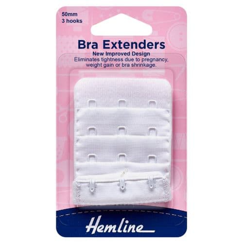Hemline White Bra Extender 50mm