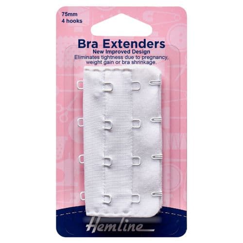 Hemline White Bra Extender 75mm