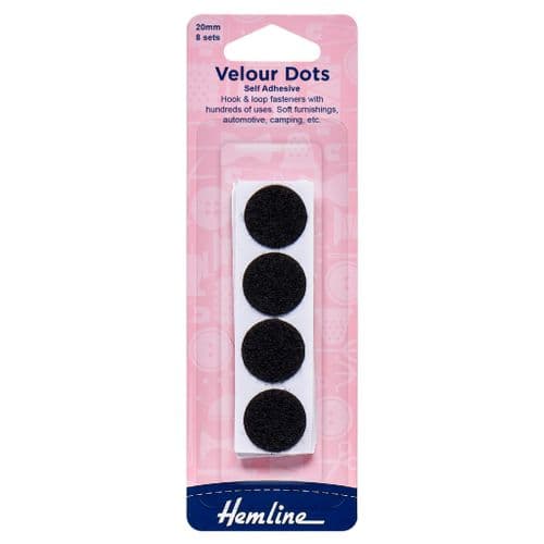 Hook & Loop Dots Stick On: 20mm 8 Sets