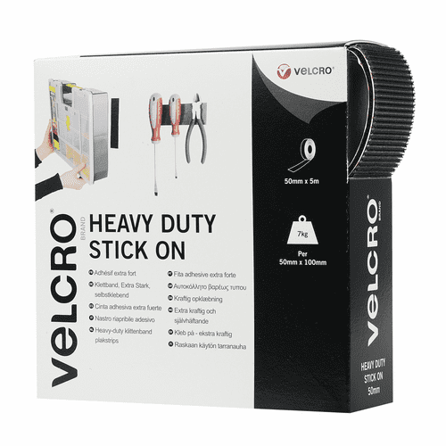 Hook & Loop Tape - Heavy Duty - Stick On - 2 Colours 50mm