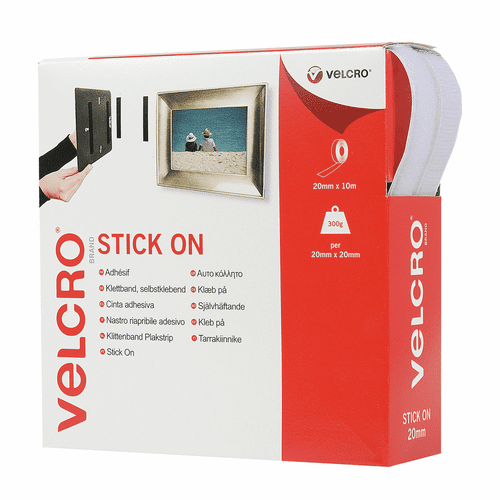Hook & Loop Tape - Stick On - 3 Colours 20mm