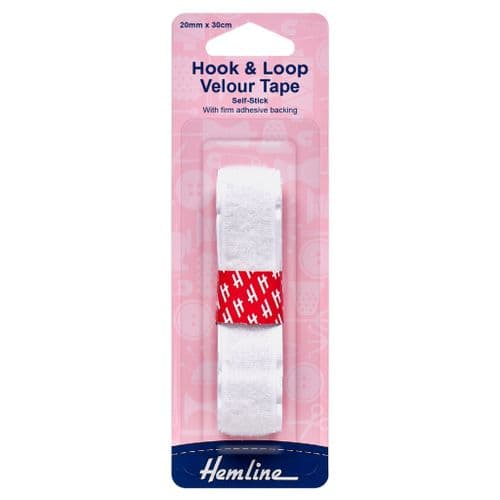 Hook & Loop Tape Stick On: 30cm x 20mm
