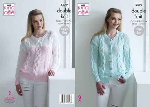 King Cole Calypso DK Ladies Sweater & Cardigan Pattern 5379 (downloadable PDF)