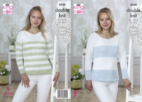 King Cole Calypso DK Ladies Sweaters Pattern 5040 (downloadable PDF)