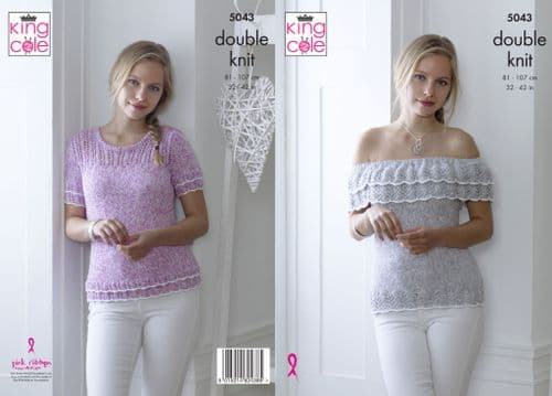 King Cole Calypso DK Ladies Tops Pattern 5043 (downloadable PDF)